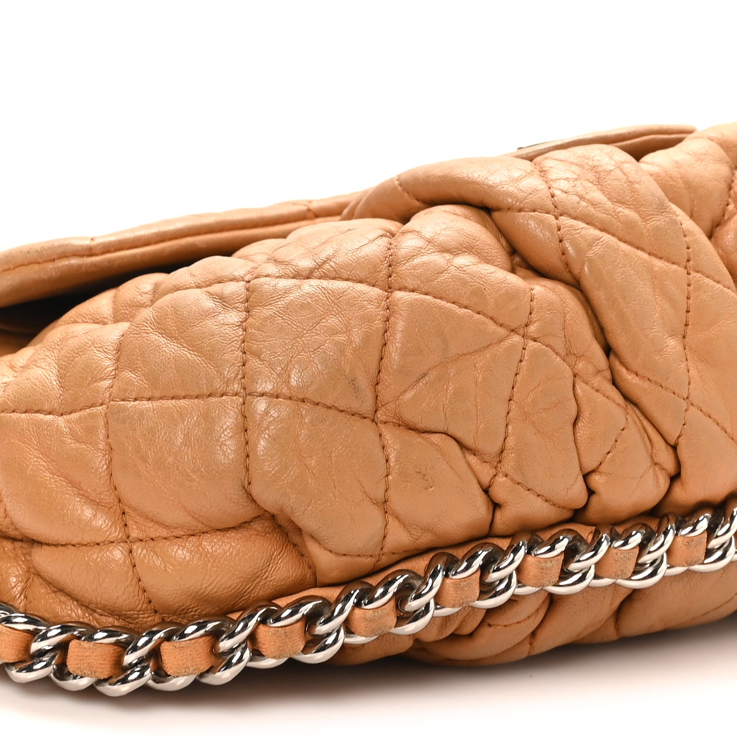 Chanel Washed Lambskin Medium Chain Around Messenger Brown 9 of 10
