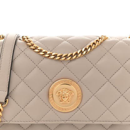 Versace Nappa Quilted Medusa Medium Chain Crossbody Taupe 7 of 10