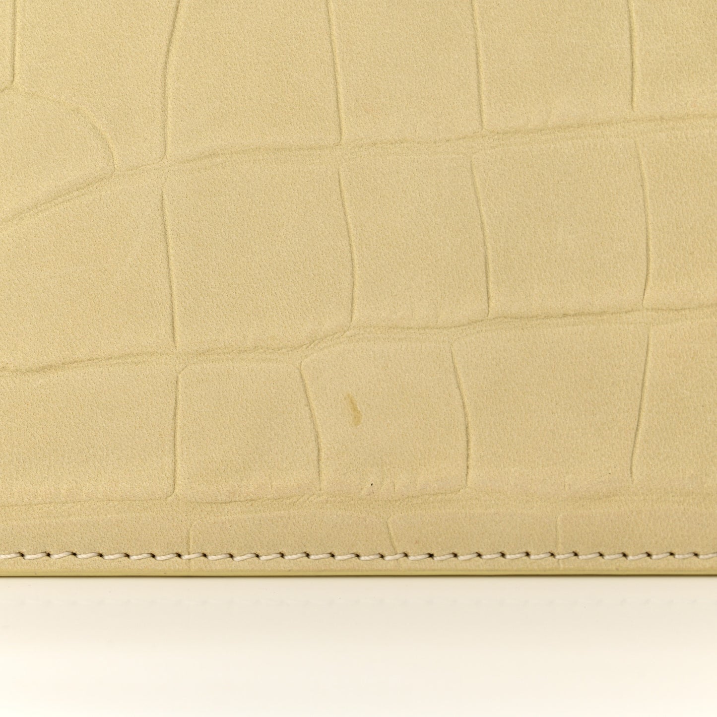 Nubuck Crocodile Embossed Le Chiquito Long Pale Yellow