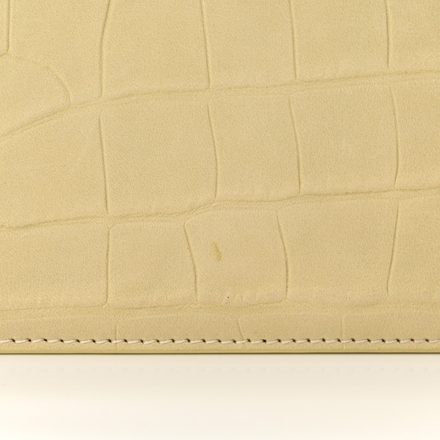 Jacquemus Nubuck Crocodile Embossed Le Chiquito Long Pale Yellow 12 of 12