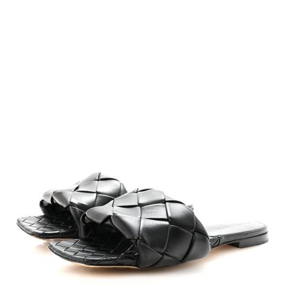 Bottega Veneta Nappa Maxi Intrecciato Lido Flat Sandals 39.5 Black 4 of 8