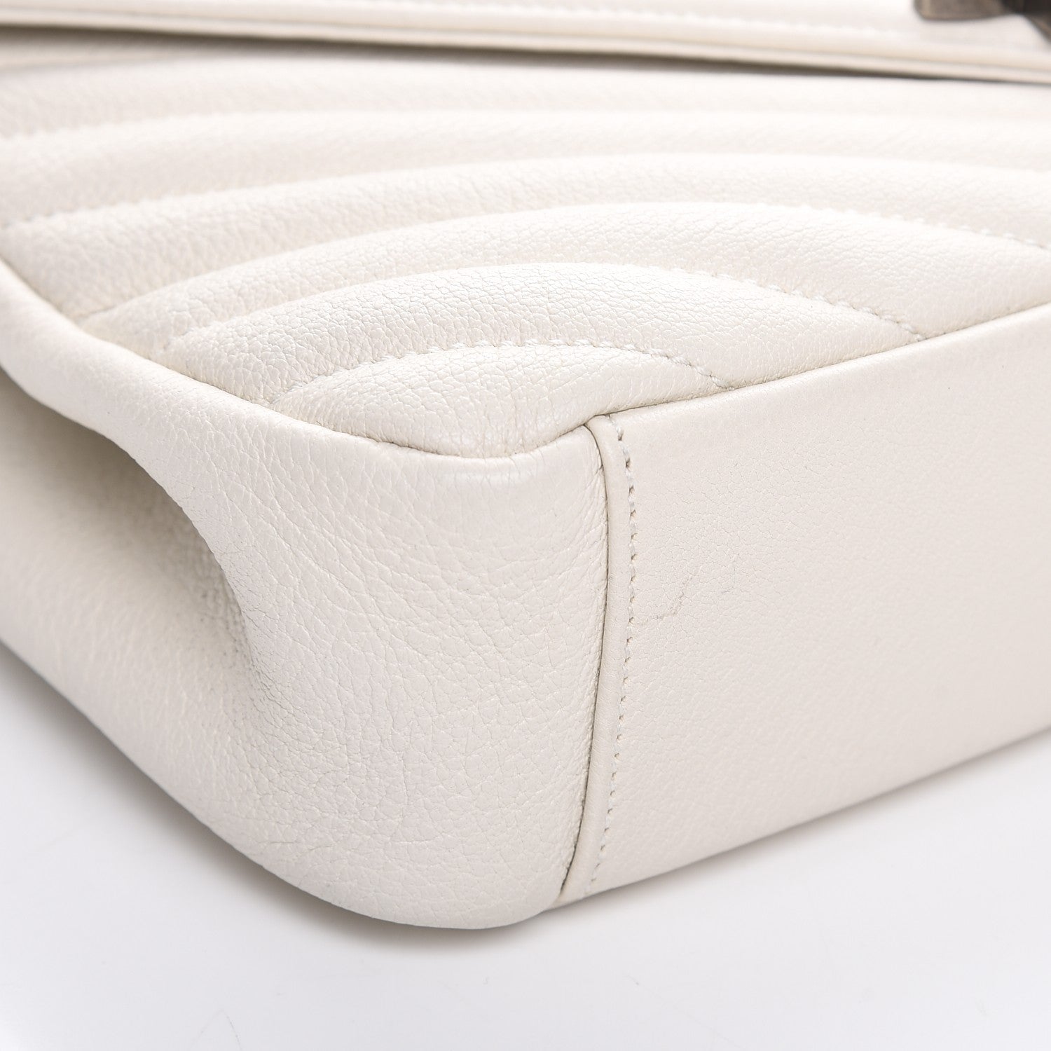 Saint Laurent Sheepskin Matelasse Monogram Medium College Bag Dove White 9 of 11