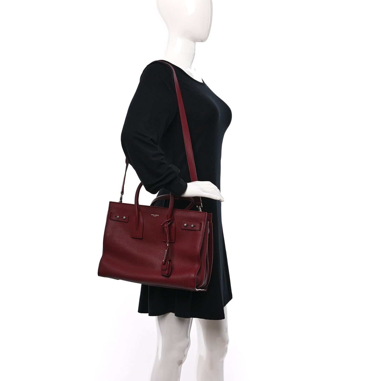 Grained Calfskin Small Supple Sac De Jour Dark Pallisandre