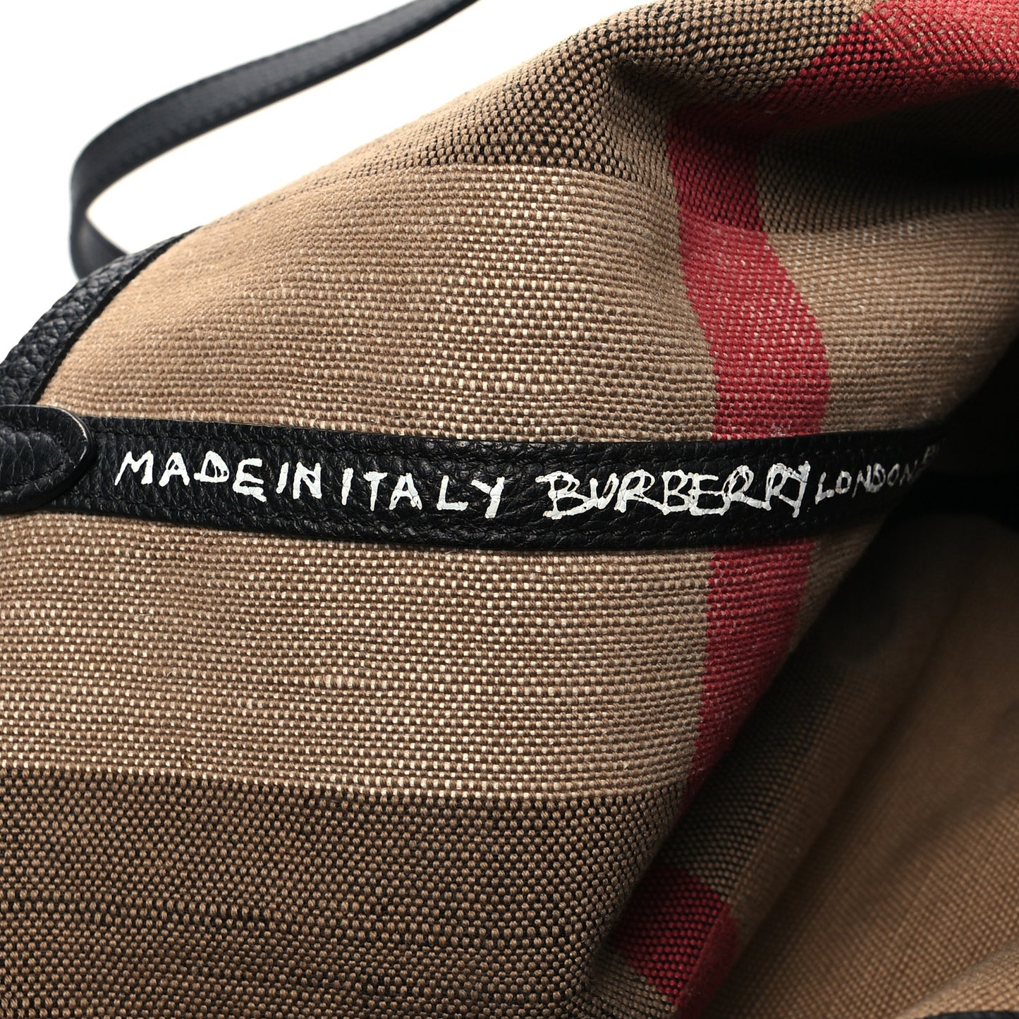Coated Canvas Mega Check Medium Doodle Tote Black Red