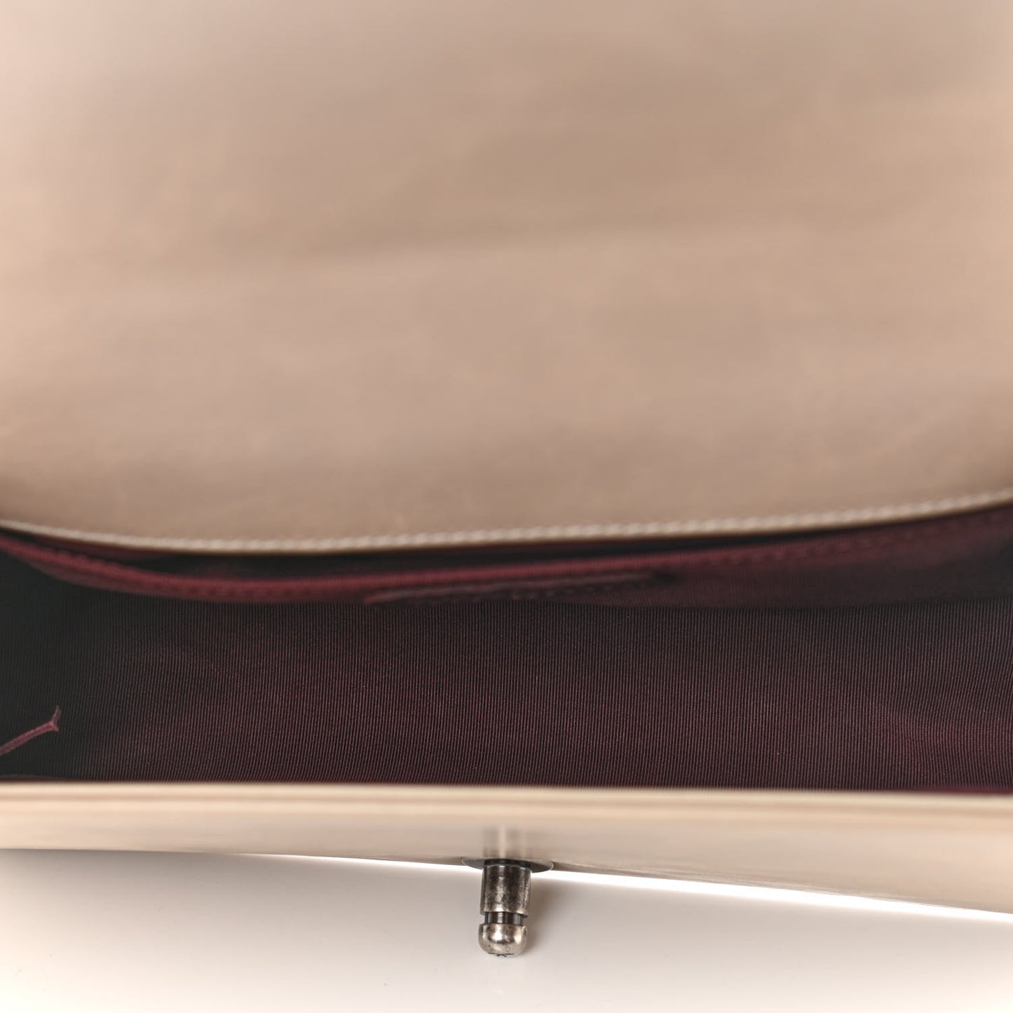 Glazed Calfskin Quilted Medium Boy Chained Flap Beige