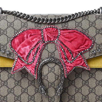 Gucci GG Supreme Monogram Crystal Bow Embroidered Medium Dionysus Shoulder Bag Yellow 10 of 10