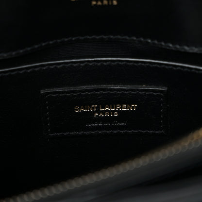 Saint Laurent Calfskin Y Quilted Monogram Small Loulou Chain Satchel Black 6 of 9