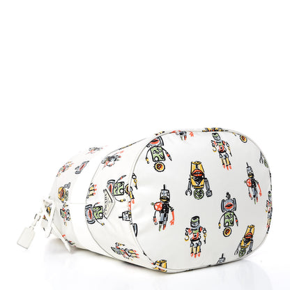 Prada Tessuto Nylon Saffiano Robot Bucket Tote Bianco 4 of 9