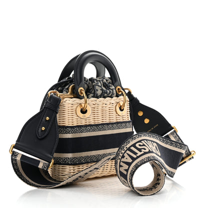 Christian Dior Wicker Oblique Mini Lady Dior Bag Blue 3 of 9