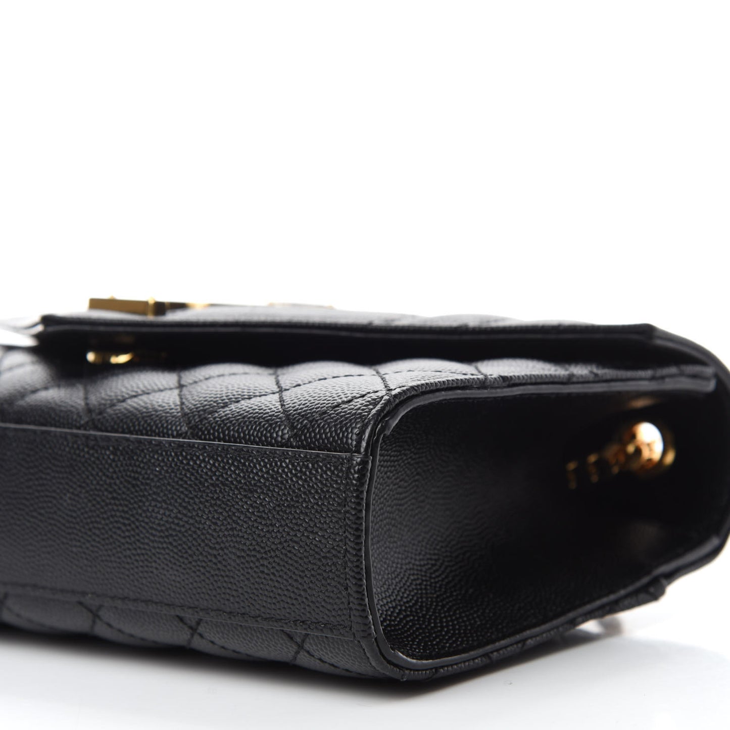 Grain De Poudre Textured Mixed Matelasse Triquilt Small Monogram Satchel Black