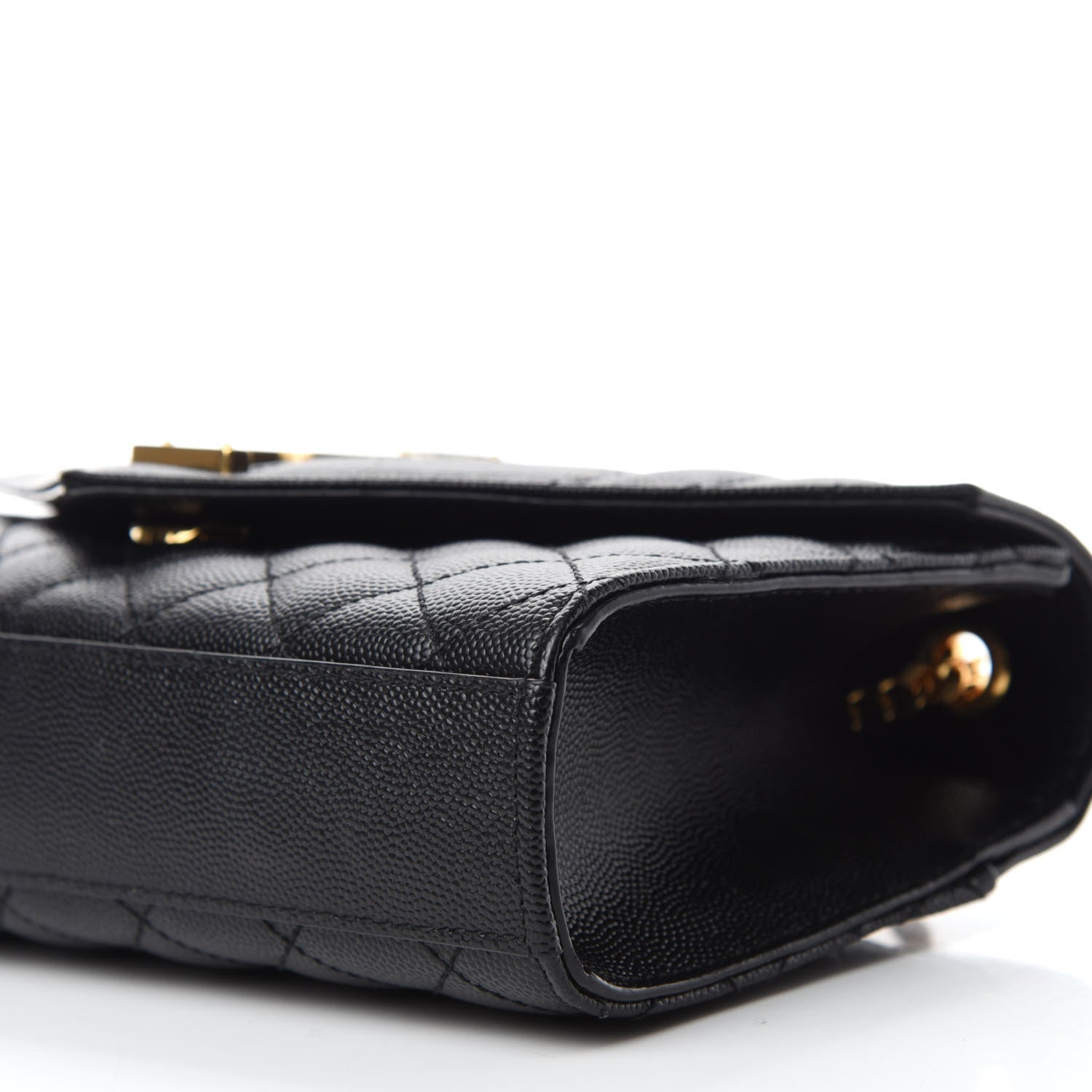 Saint Laurent Grain De Poudre Textured Mixed Matelasse Triquilt Small Monogram Satchel Black 7 of 11