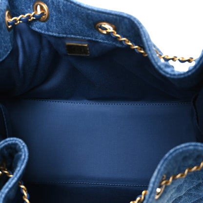 Chanel Washed Denim Quilted Small Chanel 25 Handbag Blue 5 of 11