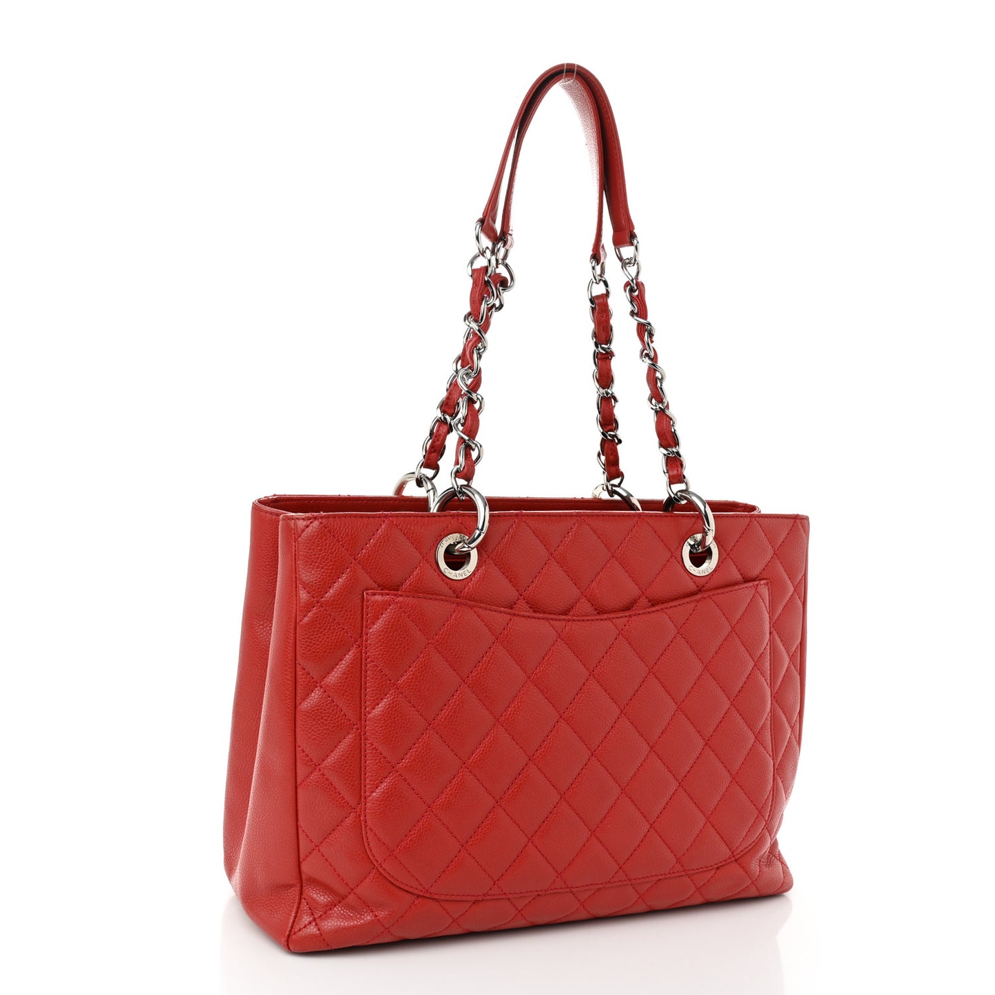 Caviar Quilted Grand Shopping Tote GST Red