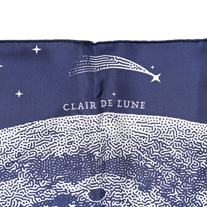 Hermes Silk Clair De Lune Double Face Scarf 90 Marine White Beige 5 of 6