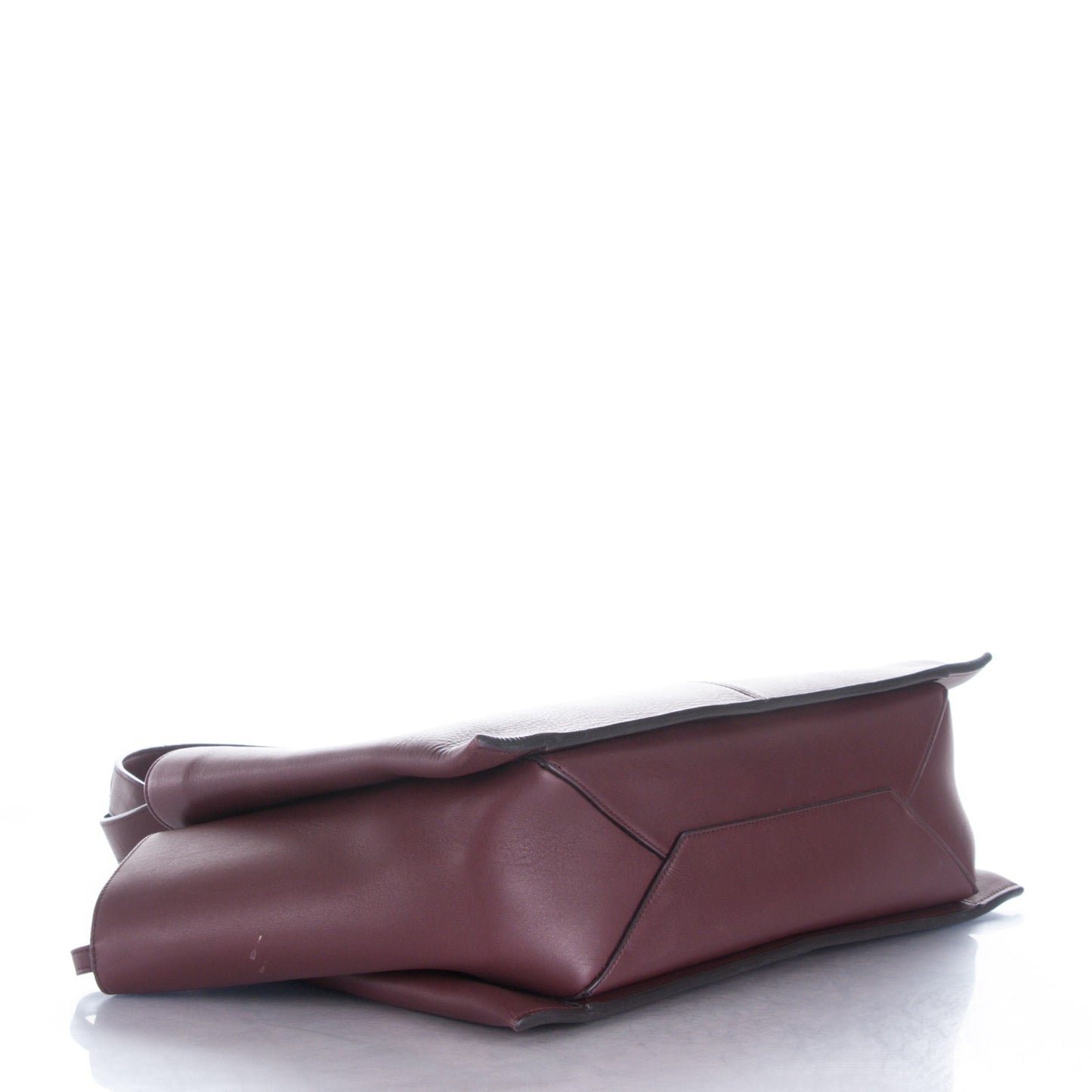 Supple Natural Calfskin Medium Tri-Fold Shoulder Bag Burgundy