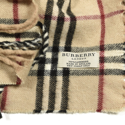 Burberry Cashmere Check Happy Fringe Scarf Camel 3 of 3