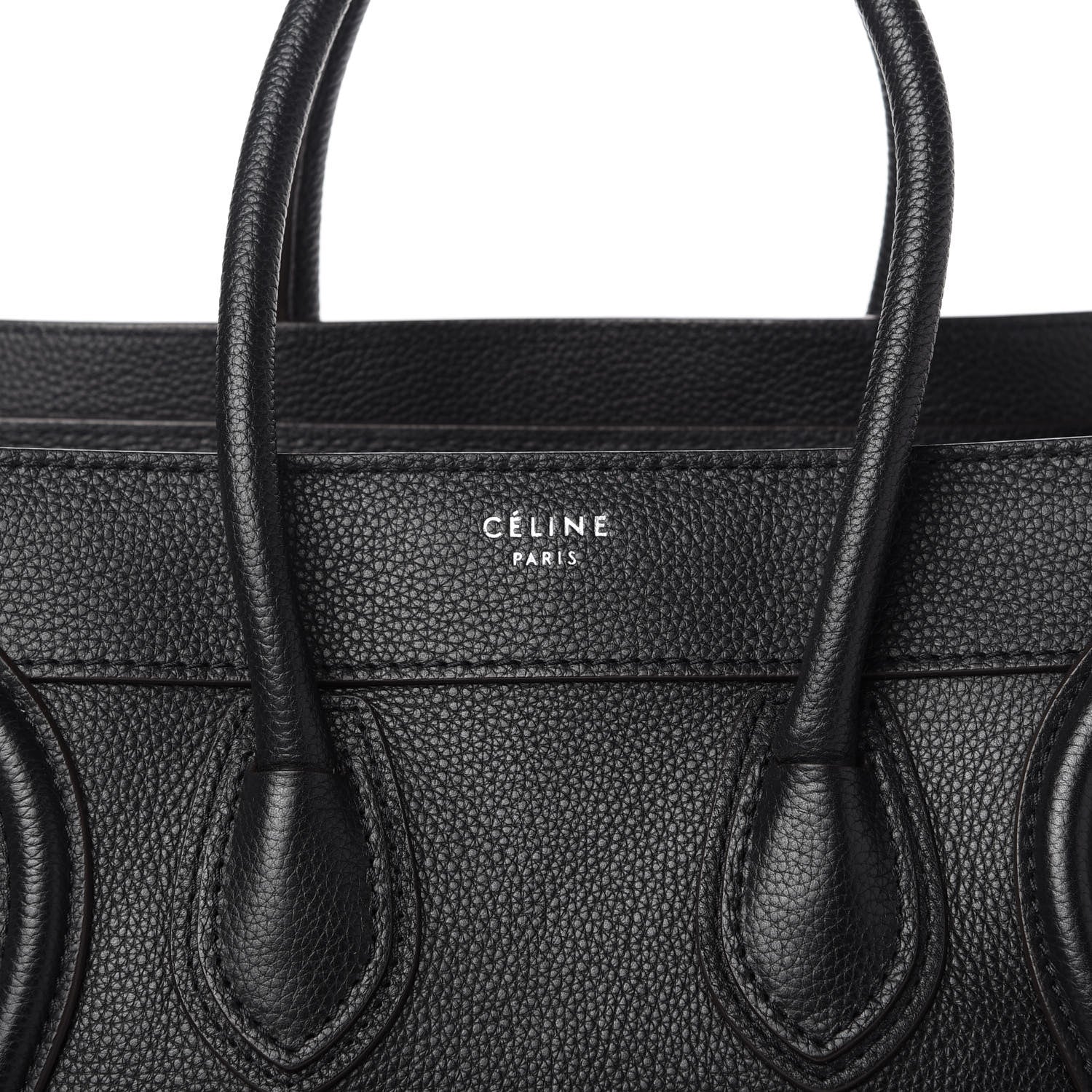 Celine Drummed Calfskin Micro Luggage Black 10 of 10