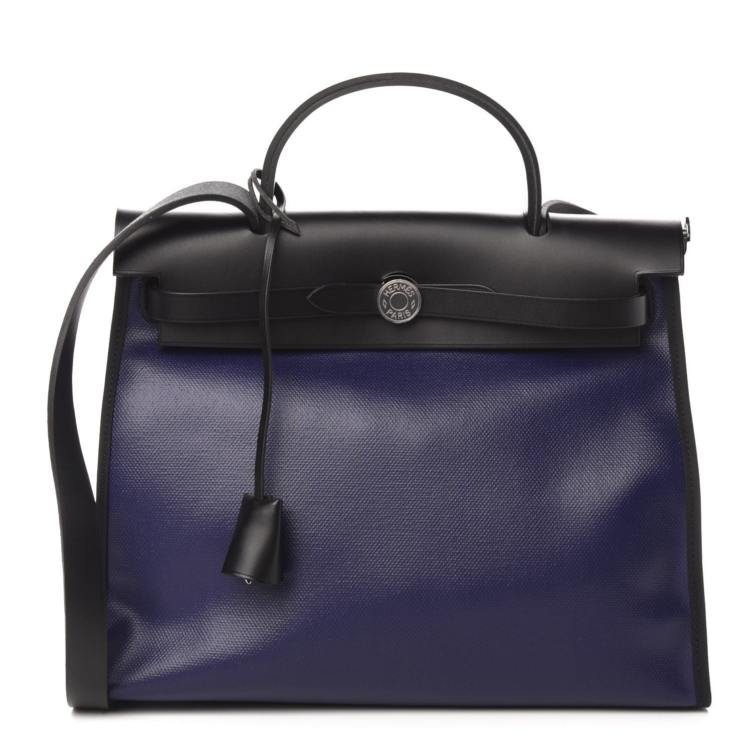 Hermes Toile H Berline Vache Hunter Herbag Zip PM 31 Bleu Encre Black 3 of 13