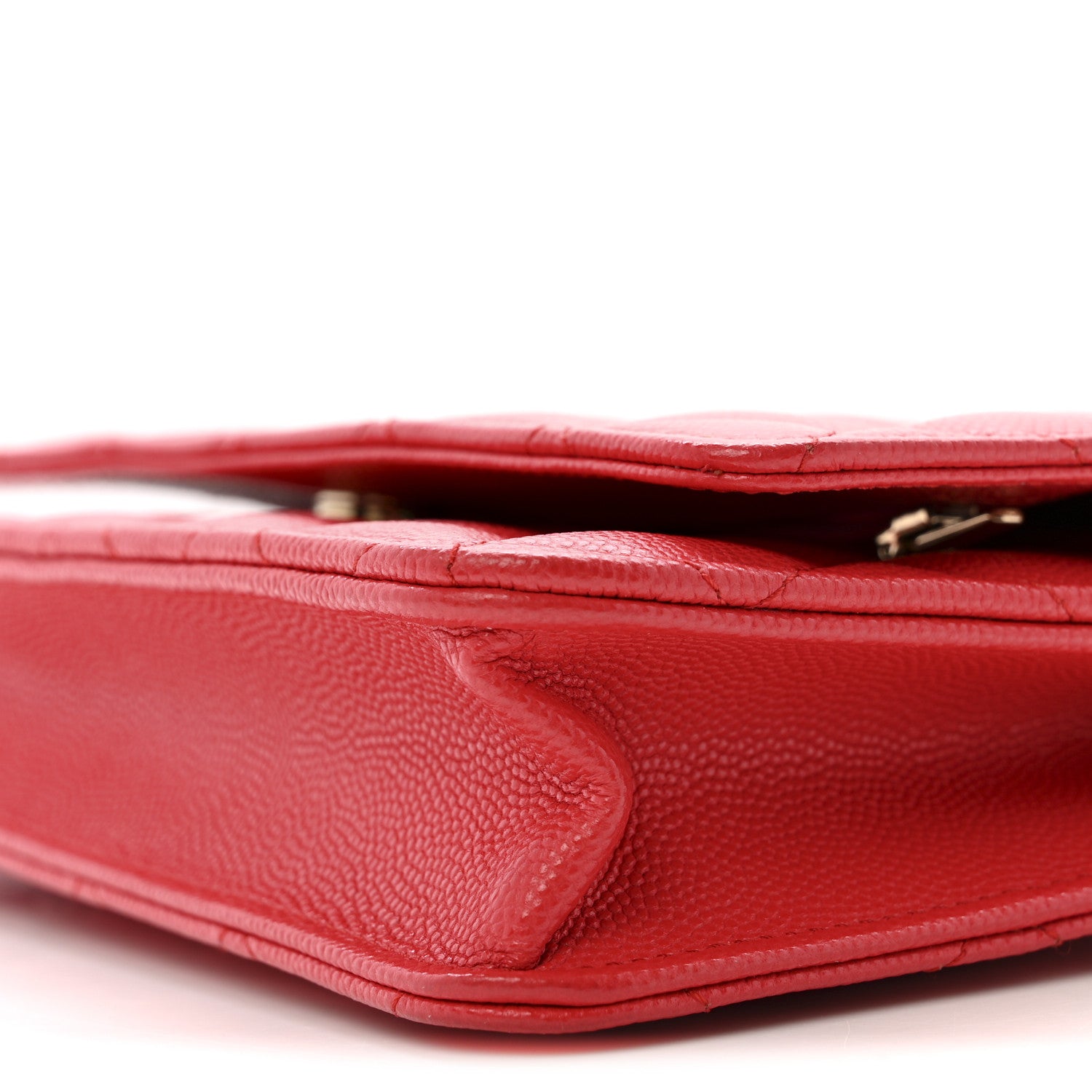 Chanel Caviar Quilted Wallet on Chain WOC Red 11 of 13