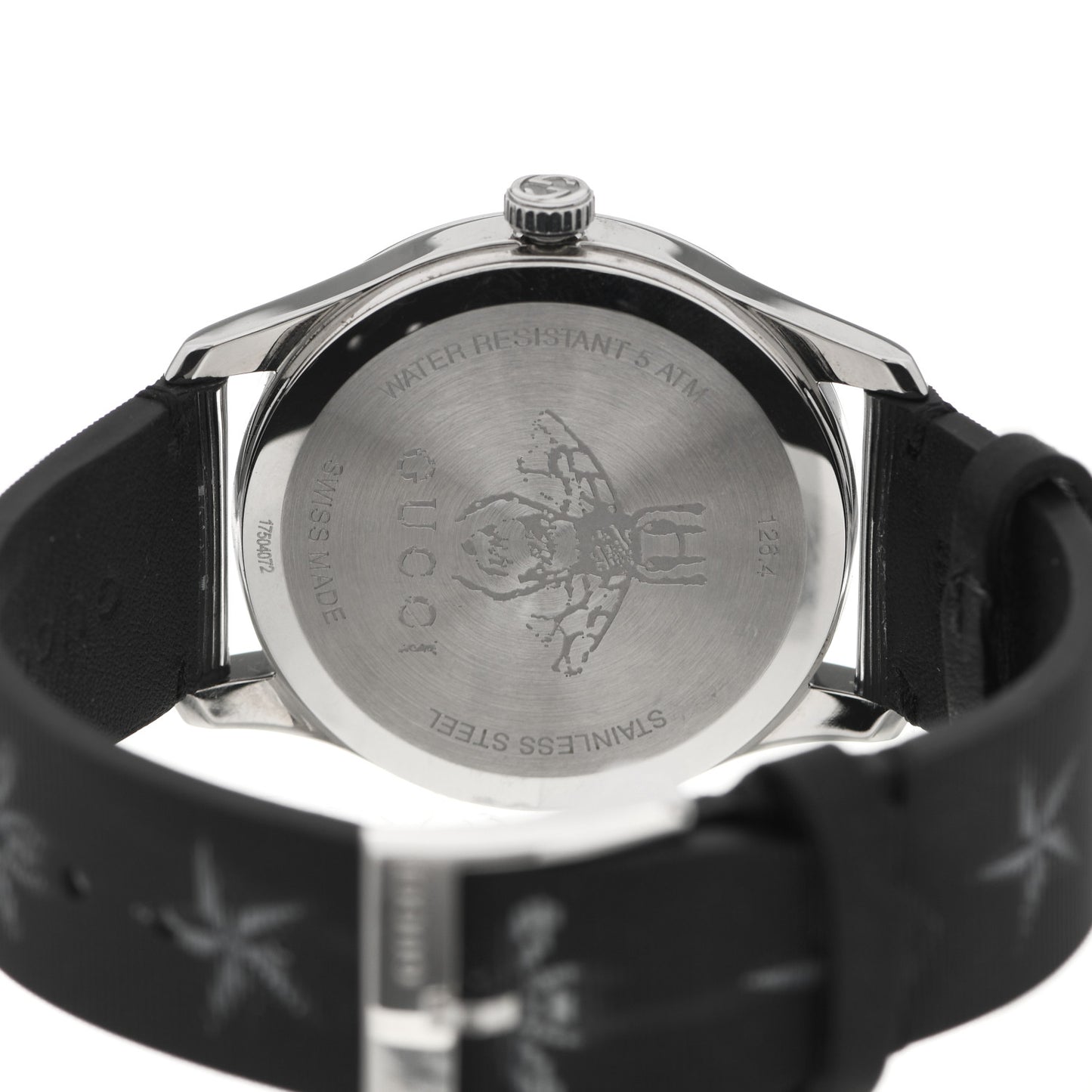Stainless Steel Calfskin 38mm G-Timeless Bee Star Hologram Quartz Watch Black