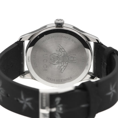 Gucci Stainless Steel Calfskin 38mm G-Timeless Bee Star Hologram Quartz Watch Black 4 of 4