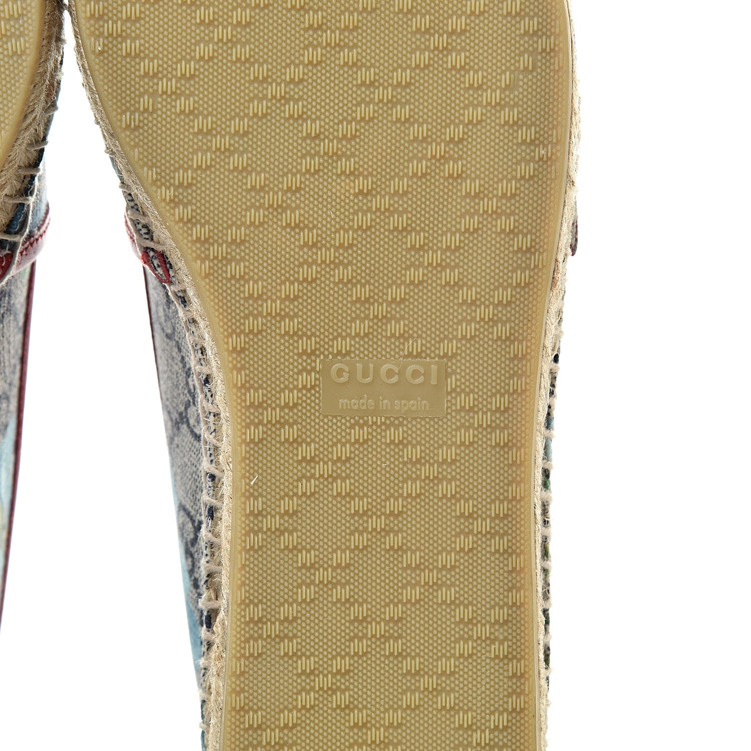 Gucci GG Supreme Monogram Blooms Espadrilles 38 Beige Blue Navy Hibiscus Red 6 of 8