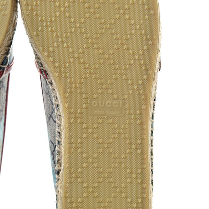 Gucci GG Supreme Monogram Blooms Espadrilles 38 Beige Blue Navy Hibiscus Red 6 of 8