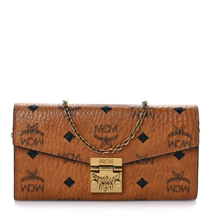 MCM Visetos Large Patricia Wallet On Chain Cognac 1 of 7