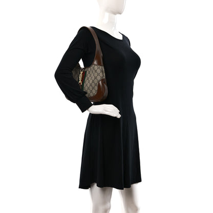 Gucci GG Supreme Monogram Azalea Calfskin Web Small Jackie 1961 Hobo Beige Ebony Brown Sugar 3 of 10