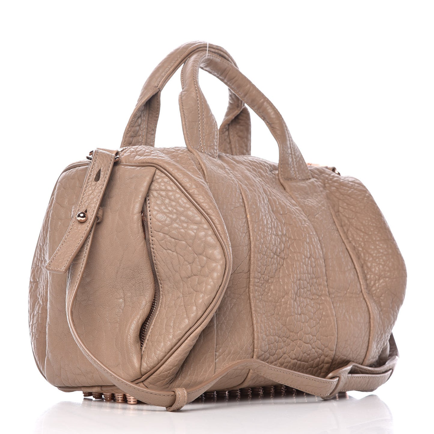 Pebbled Lambskin Rocco Latte Rose Gold Hardware