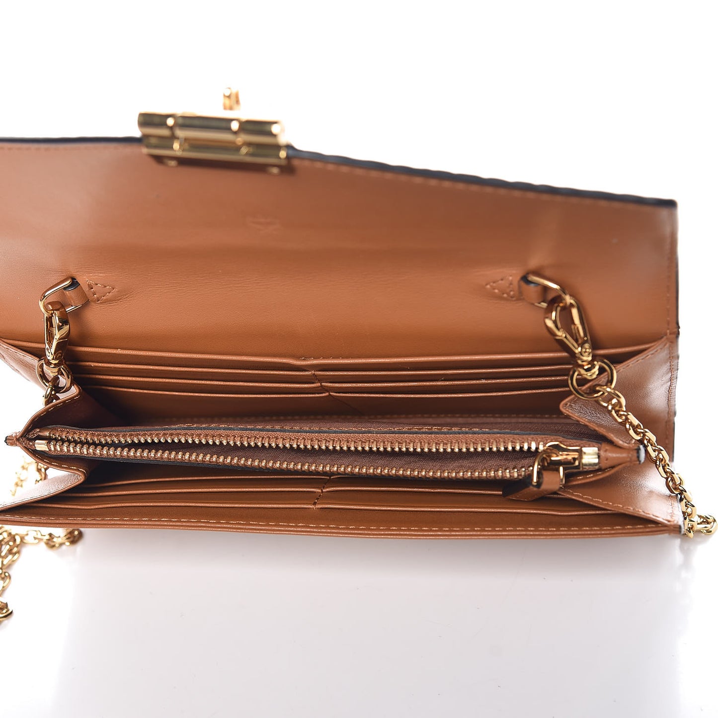 Visetos Large Patricia Wallet On Chain Cognac