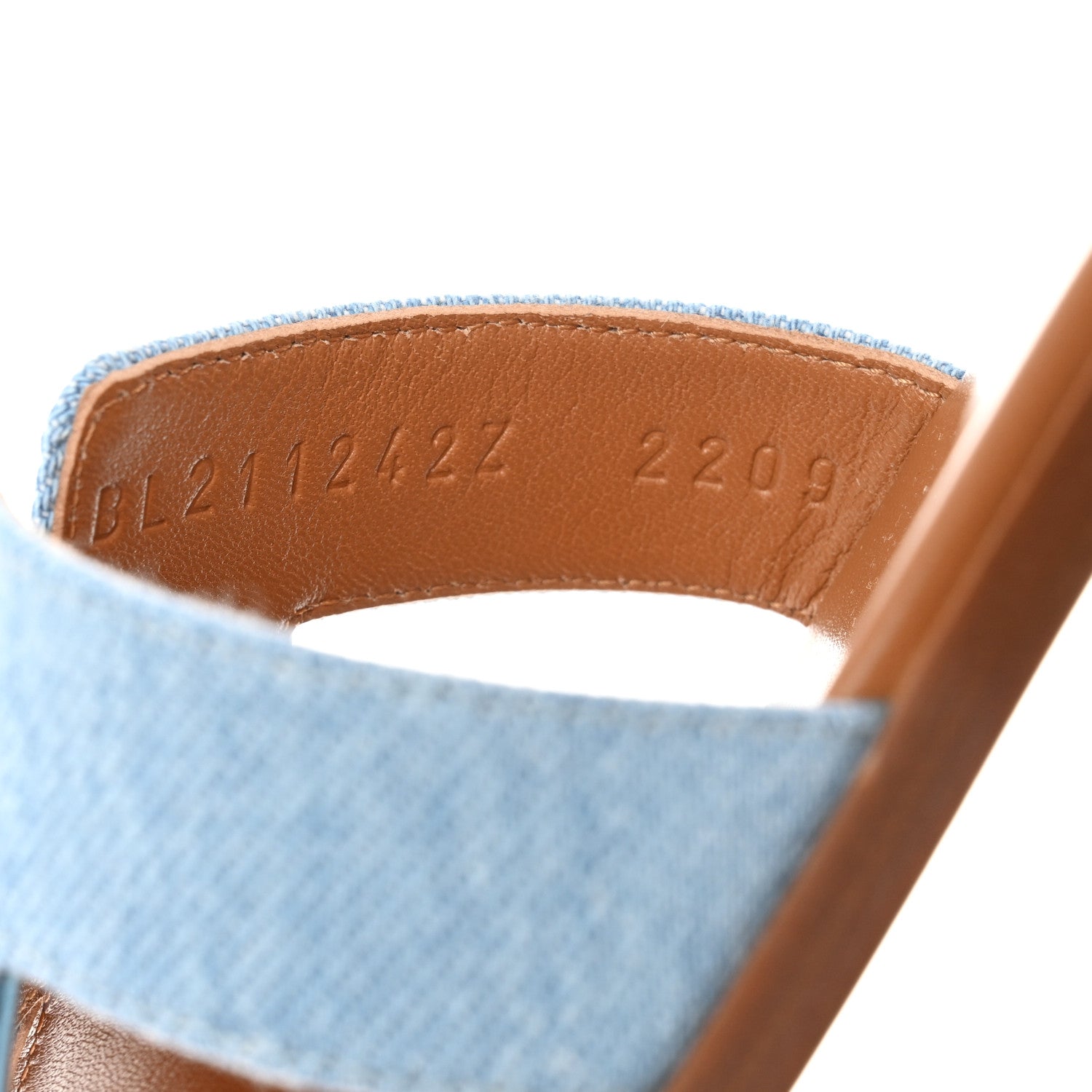 Hermes Denim Canvas Oran Sandals 37 Bleu Clair 7 of 9