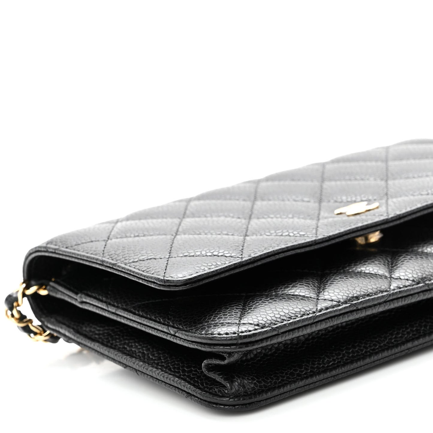 Caviar Quilted Wallet On Chain WOC Black