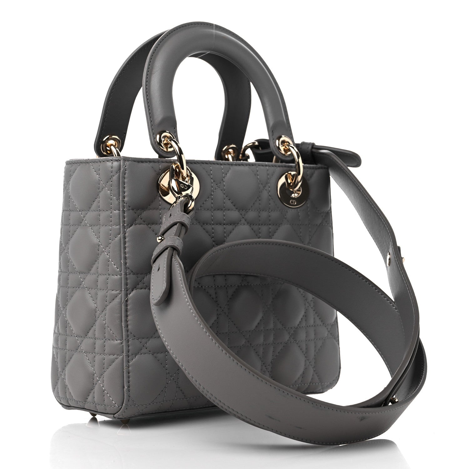 Christian Dior Lambskin Cannage Small My ABC Dior Lady Dior Grey 3 of 11