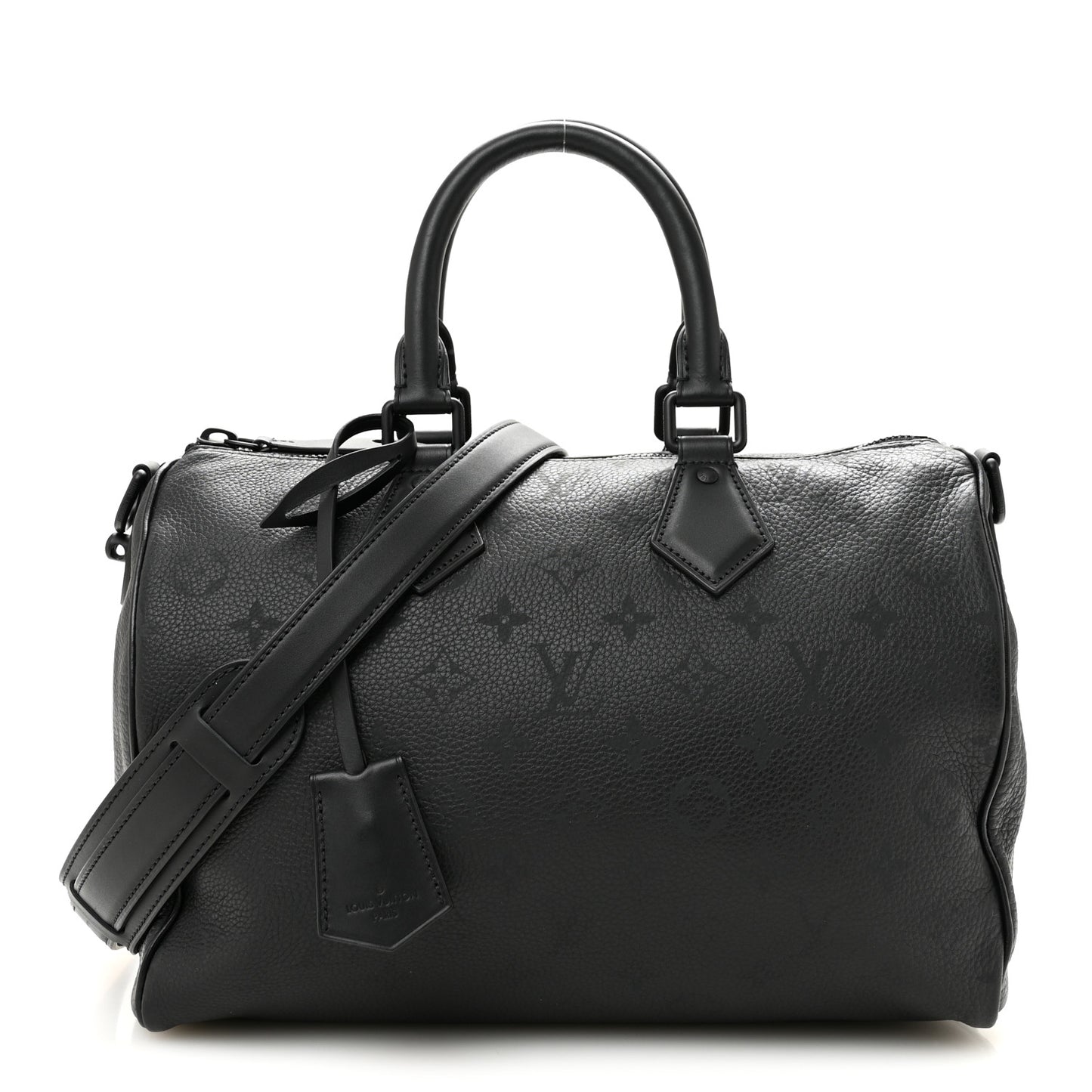 Calfskin Monogram Speedy P9 Bandouliere 30 Ultra Black