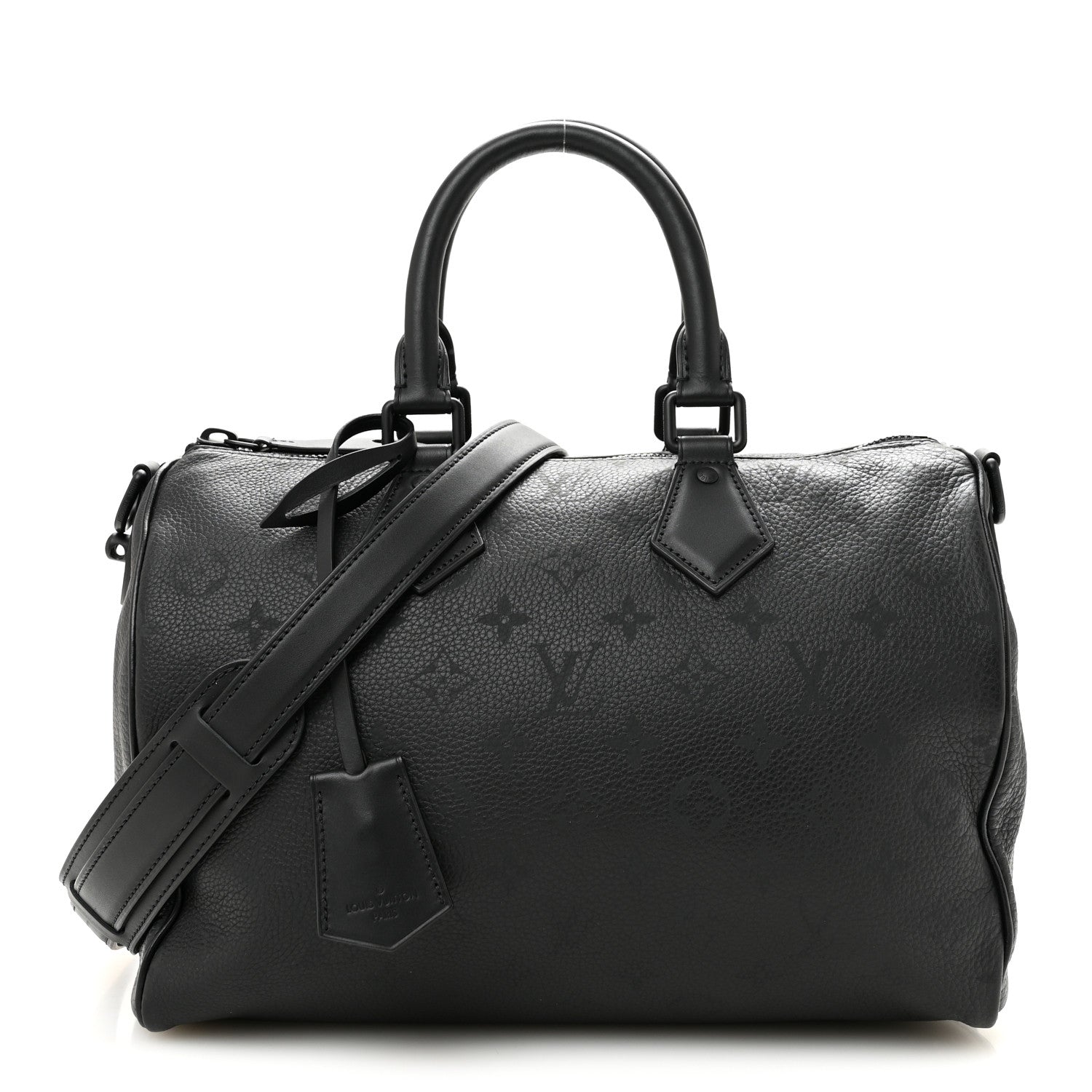 Louis Vuitton Calfskin Monogram Speedy P9 Bandouliere 30 Ultra Black 1 of 10