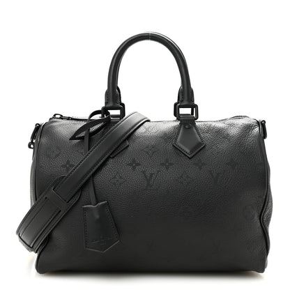 Louis Vuitton Calfskin Monogram Speedy P9 Bandouliere 30 Ultra Black 1 of 10