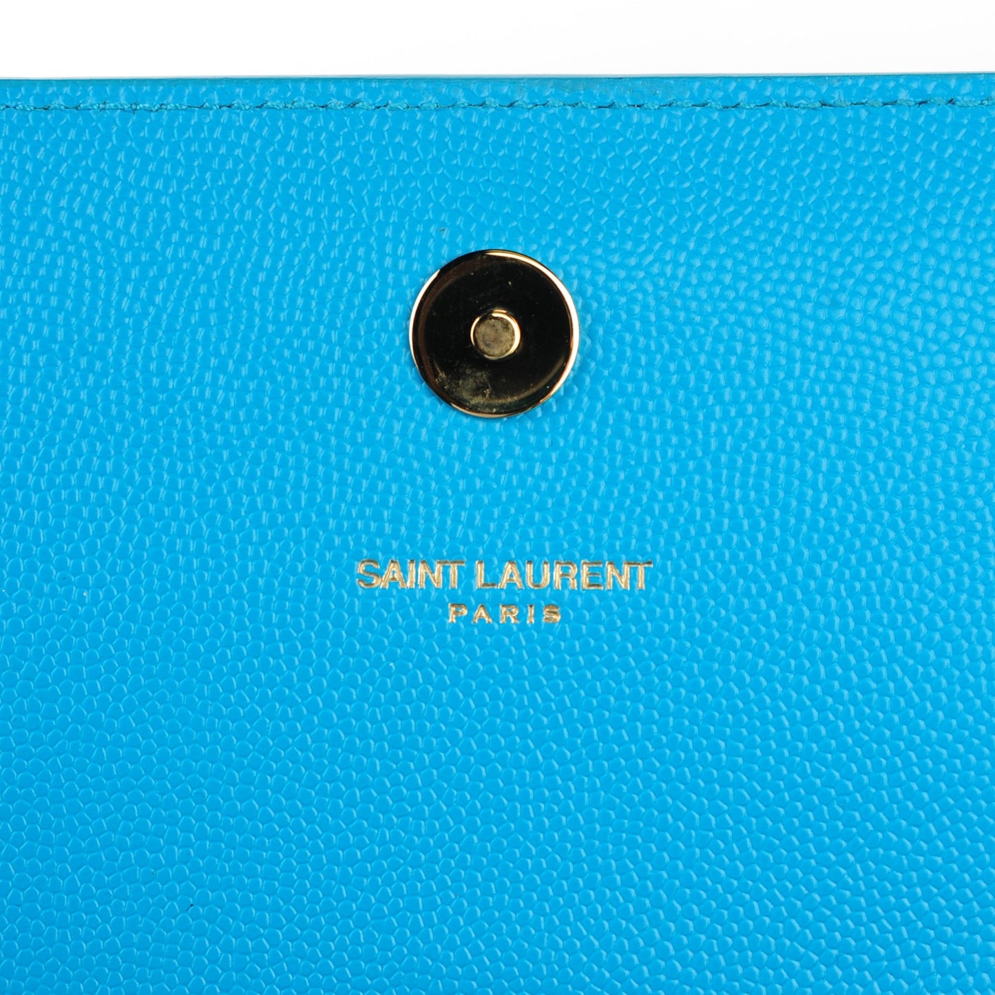 Grain De Poudre Classic Monogram Clutch Turquoise
