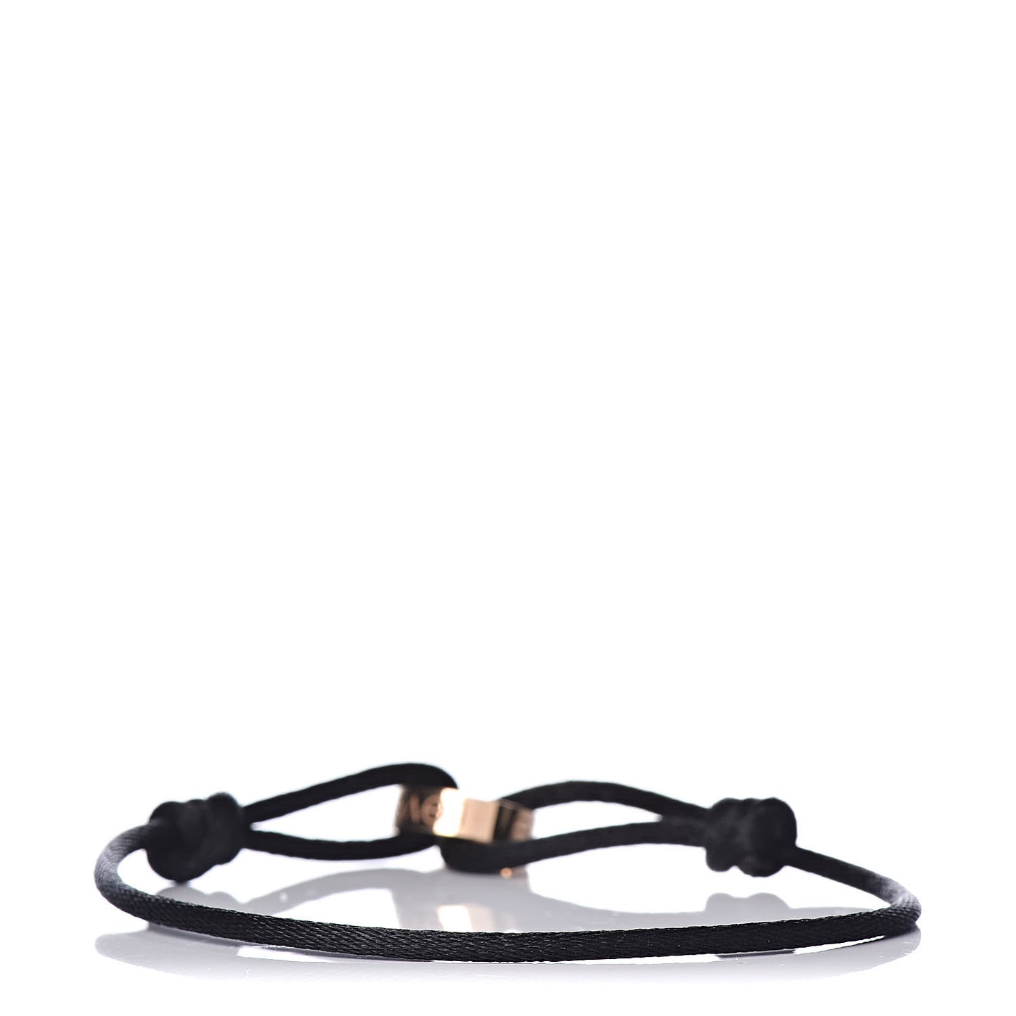 18K Pink Gold Diamond Charity LOVE Adjustable Cord Bracelet Black