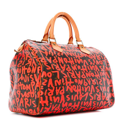 Louis Vuitton Monogram Graffiti Speedy 30 Orange 2 of 6
