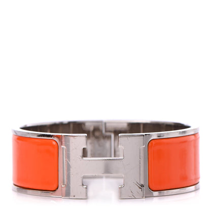 Hermes Enamel Wide Clic Clac H Bracelet PM Orange 1 of 4
