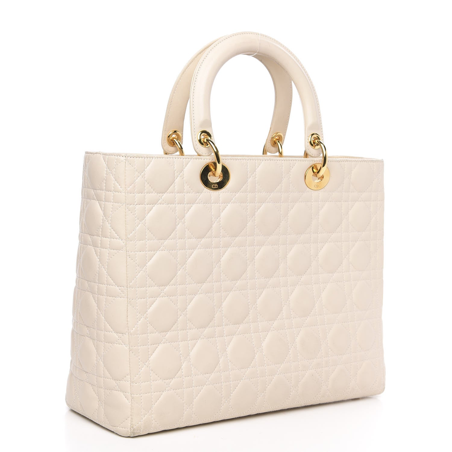 Christian Dior Lambskin Cannage Large Lady Dior Light Beige 3 of 16