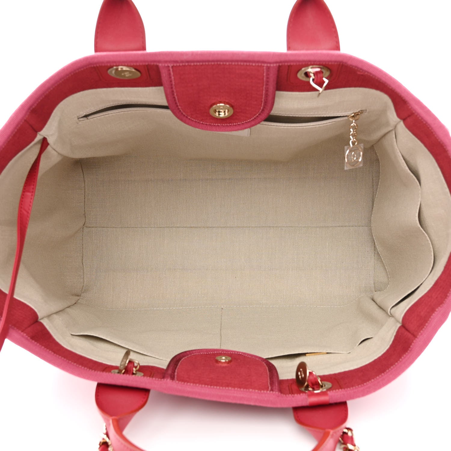 Chanel Canvas Medium Deauville Tote Red 6 of 12