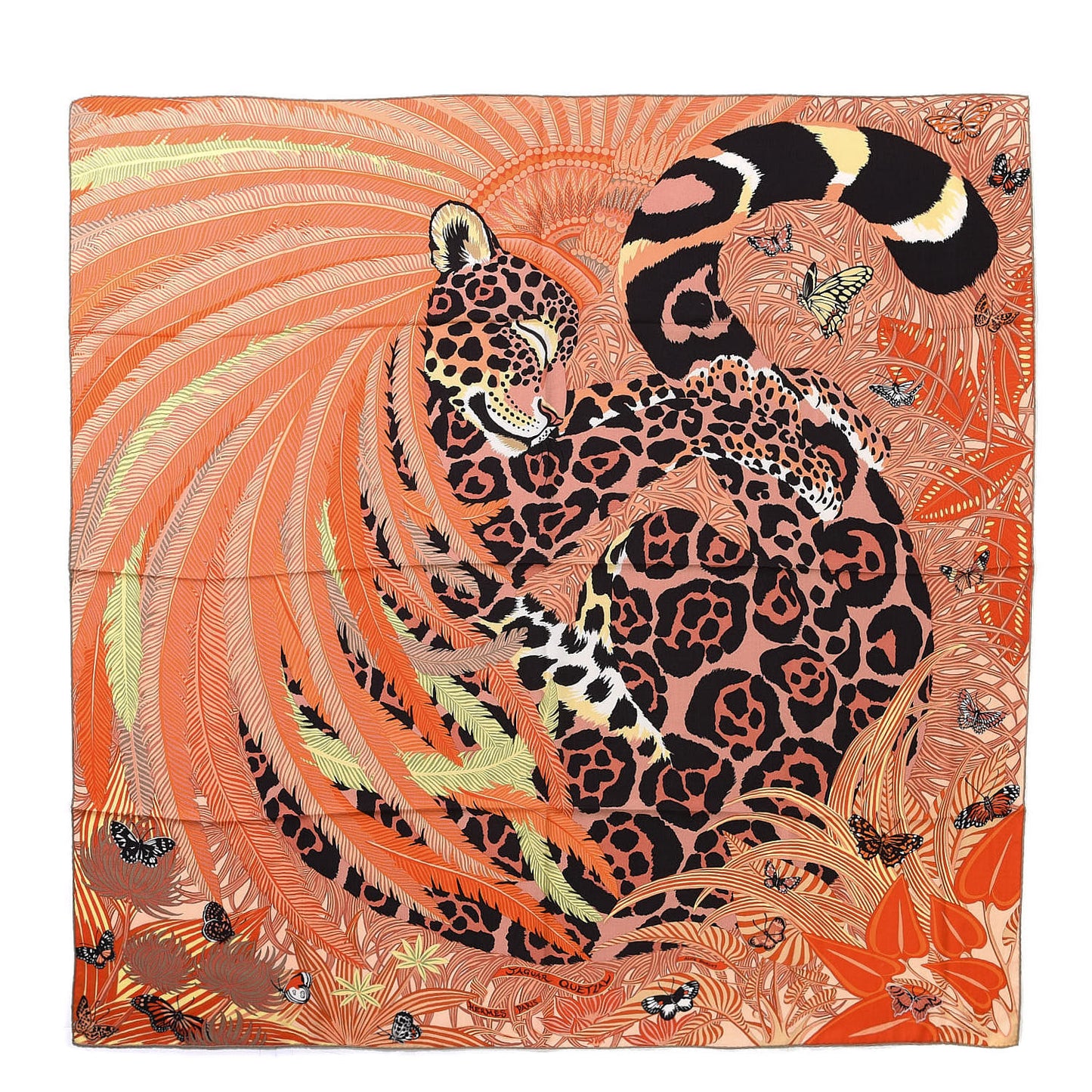 Cashmere Silk Jaguar Quetzal Shawl 140