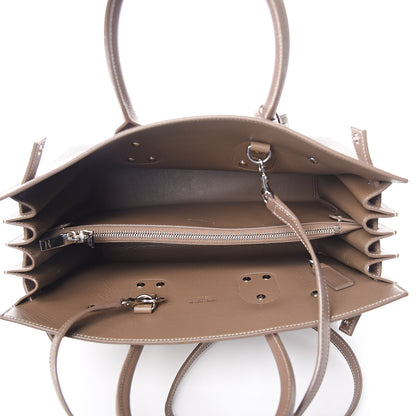 Saint Laurent Grained Calfskin Topstitch Small Classic Sac De Jour Taupe 5 of 13