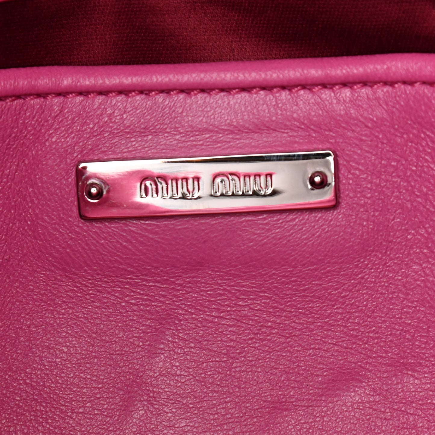 Nappa Matelasse Crystal Flap Clutch Fuxia