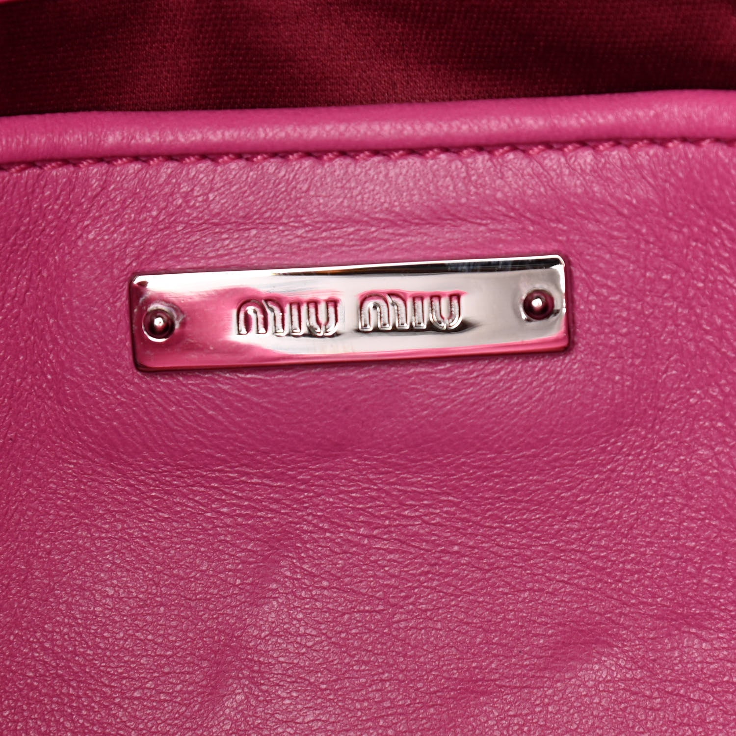 Miu Miu Nappa Matelasse Crystal Flap Clutch Fuxia 6 of 8