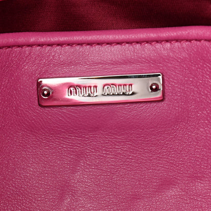 Miu Miu Nappa Matelasse Crystal Flap Clutch Fuxia 6 of 8
