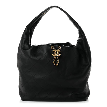 Chanel Calfskin Quilted Maxi Hobo Black 1 of 11
