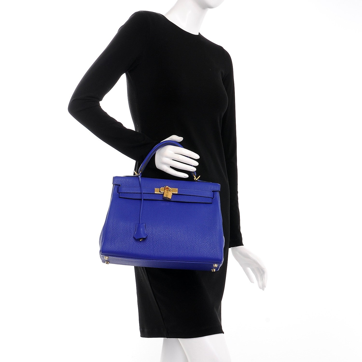 Hermes Togo Kelly Retourne 32 Bleu Electrique 3 of 30